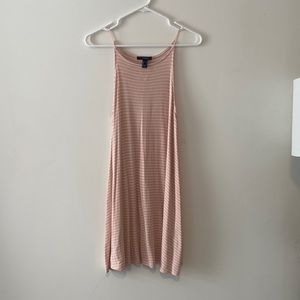 Pink dress with white stripes